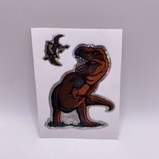 RARE Vintage 1990s Pterodactyl T-Rex Dinosaur Prism Vending Machine Sticker