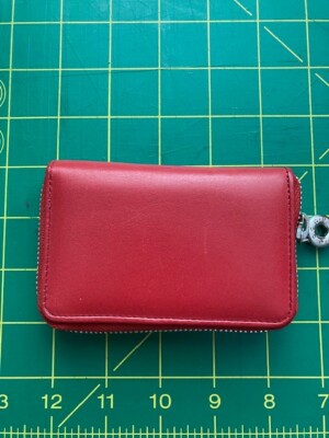 ECCO Brand Zip Key Case Calf Leather Tomato Red Brand New