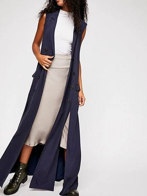 Free People Size 0 XS NWT GORGEOUS Thurman Maxi Blazer Inspired Duster NEW