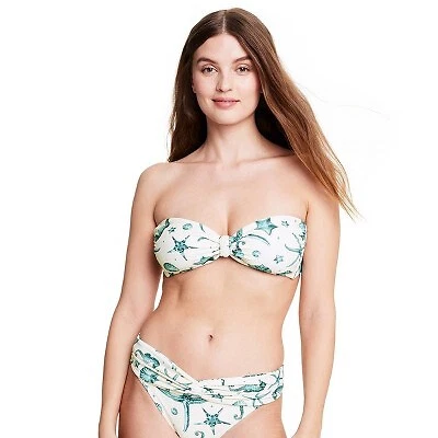 Women s Seahorse Print Bandeau Bikini Top Agua Bendita eBay