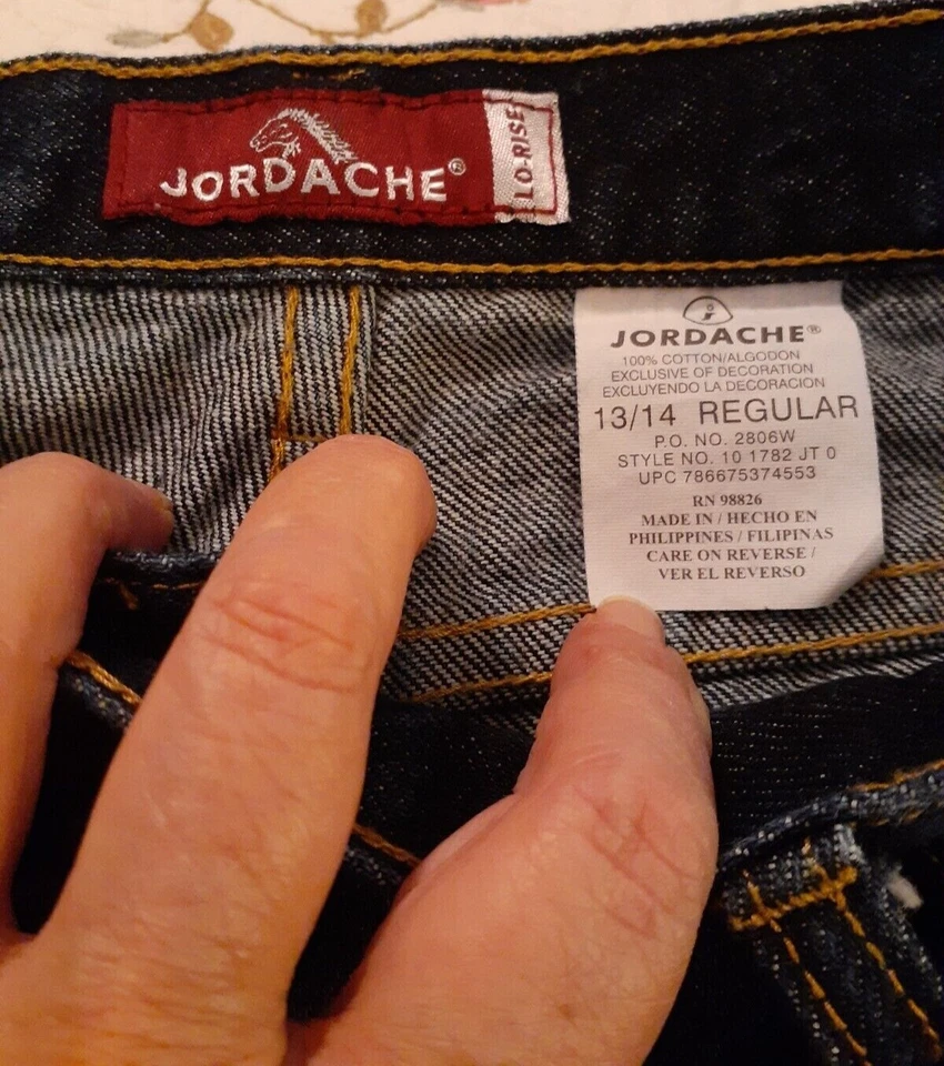 Jordache Womens Jeans Lo-Rise Dark Wash Blue Size 13/14 - Image 3 of 4