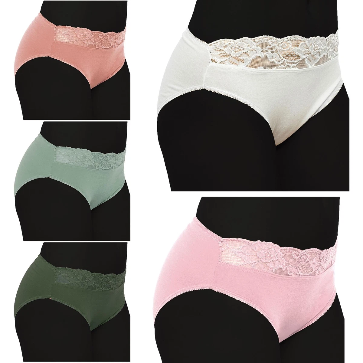 wirarpa Mutande Donna Slip Vita Alta Culotte in Cotone Pacco de 5