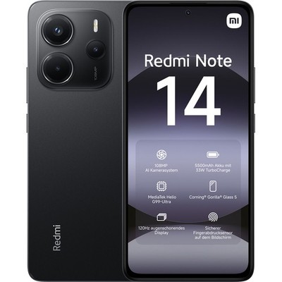 Xiaomi Redmi Note 14 Schwarz Dual-SIM Handy Smartphone 6,67 Zoll 128 GB