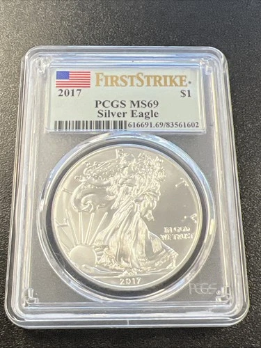2017 American Silver Eagle - PCGS MS 69 / First Strike / Flag Label -No Reserve!