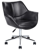 BüRodrehstuhl Kunstleder HöHenverstellbar Eleganter Sessel, Schwarz Newdale