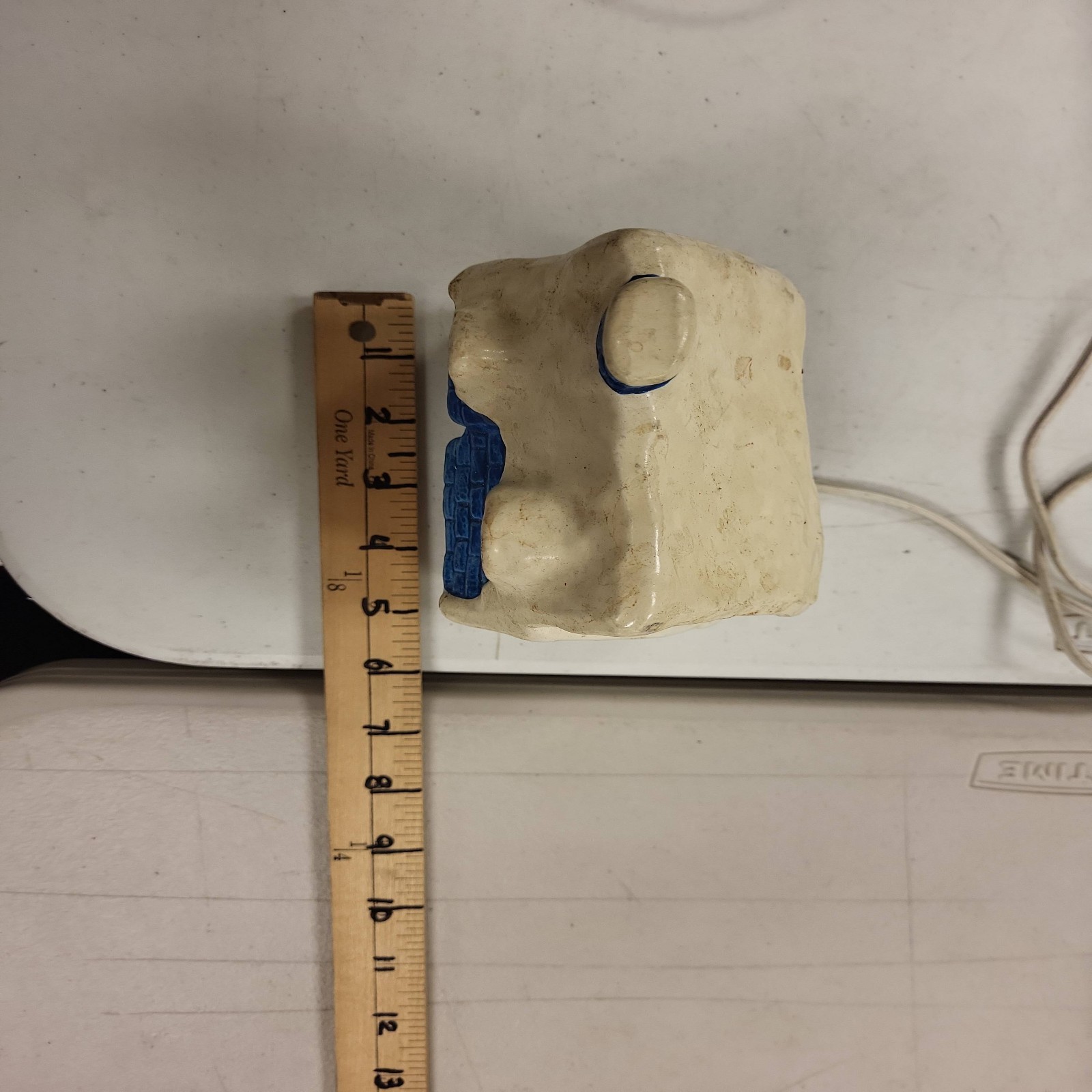 Vintage Ceramic Christmas Village House Tealight Candle Holder Lighted Decor