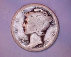 1916  Mercury Head Silver Dime  **410-6A