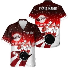 Bowling Hawaiian Shirt Bowling Hawaiian Shirts Custom Christmas Santa Bowling Ba