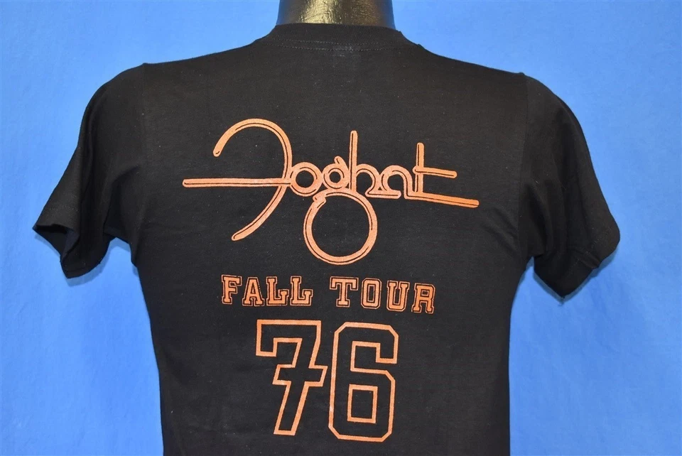Camiseta vintage años 70 FOGHAT FALL TOUR 1976 SEE FACTOR NYC NEGRA NARANJA PEQUEÑA S Foto 3 de 4