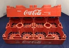 Coca Cola Soda Crate Carriers LOT OF 2 Plastic Red Liter Holder 8 Bottle vintage