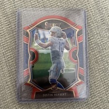 2020 Panini Select Justin Herbert Rookie Red Die Cut Prizm Concourse RC #44