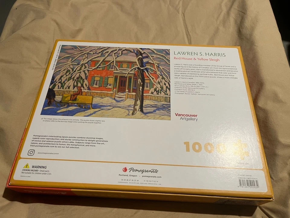 PUZZLE PIEZA DE ARTE GRANADA Lawren S. Harris Casa Roja y Trineo Amarillo 1000  Foto 4 de 4