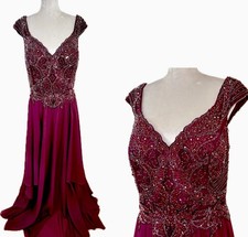 Montage Mon Cheri Prom Maxi Dress Gown 16 Evening Bead Glam Chiffon Fairy $599