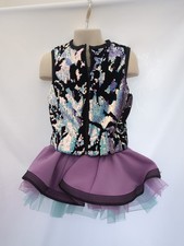 Weissman Blue Black Purple Sequin Dance Costume 2 Piece Small Child SC