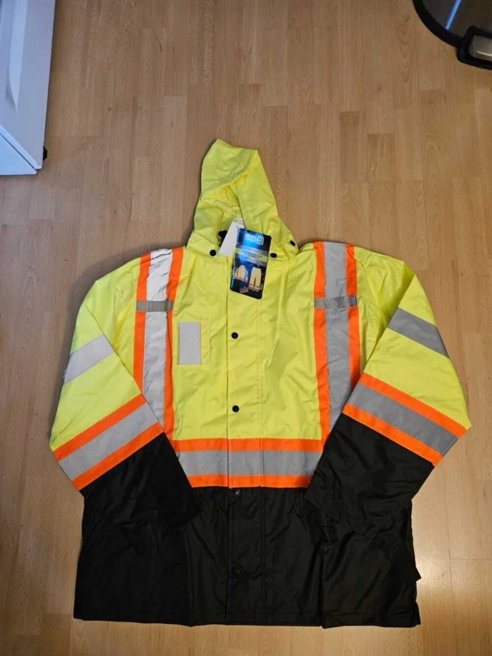 Holmes Workwear ANSI Class 3 Type R Hi Vis Rain Suit large Waterproof Reflect - product detail image 4