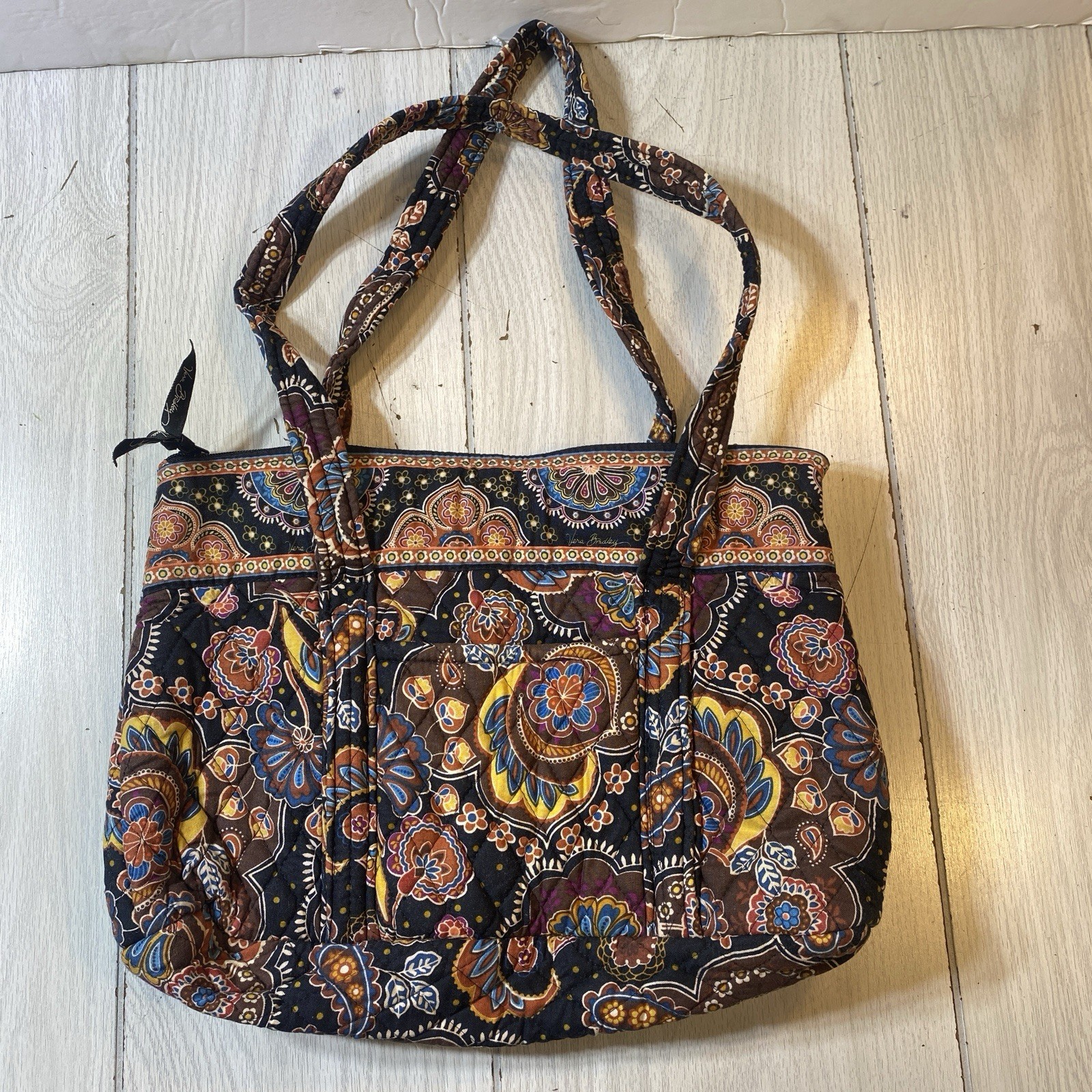 Vera Bradley Kensington Quilted Tote Bag Paisley Print Shoulder Bag Retired