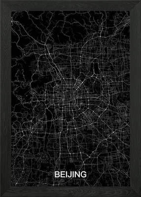 Peking Stadtplan Gerahmtes Wandbild Poster Leinwanddruck Bild
