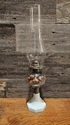 Antique 1910-1955 P&A MFG Co Kerosene Oil Lamp, Milk Glass Pedestal Base Chimney