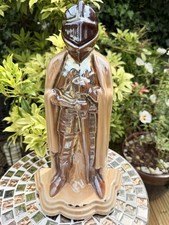Vintage Ceramic Knight Fireplace Tool Stand Companion Set Holder Home Decor