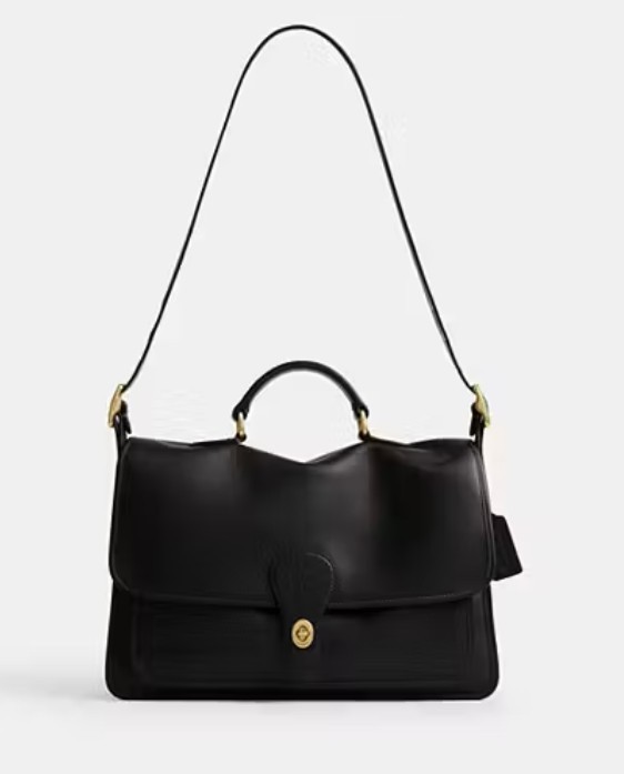 Coach Metropolitan Messenger Bag CFB18 Black Leather Laptop 