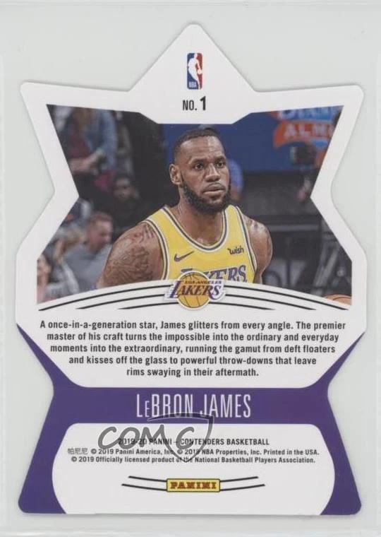 2019-20 Panini Contenders Superstar Die-Cuts LeBron James #1 - Image 2 of 2