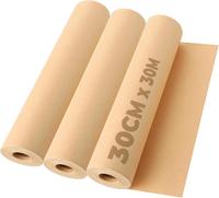 Muxhel Kraftpapier Rolle 3 StüCk, Packpapier Rolle 65 G/M², 30 Cm X 30 M | Braun
