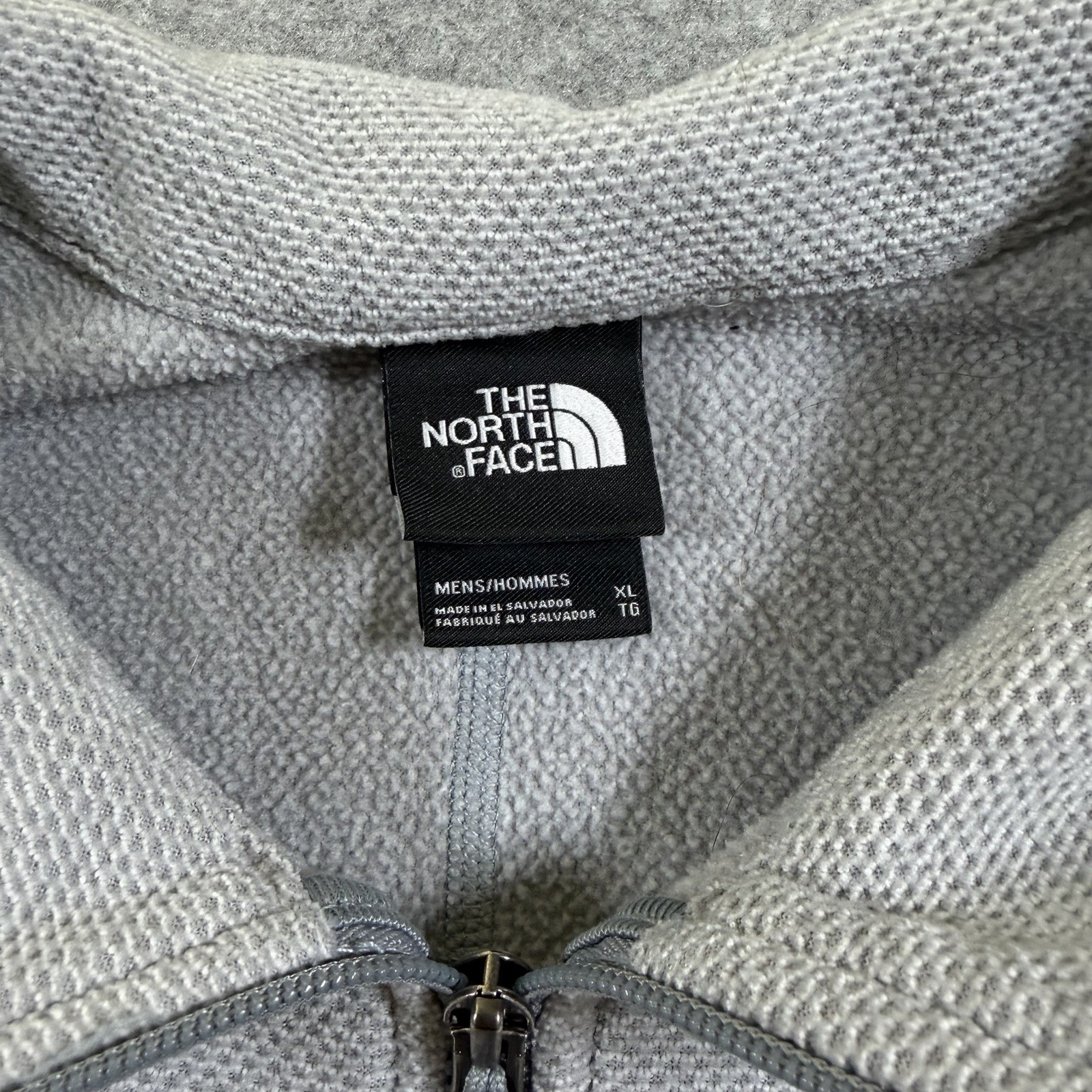 North Face 1/4 Zip Lightweight Sweater Men XL Gray Waffle Knit Fleece Mock Neck thumbnail 4