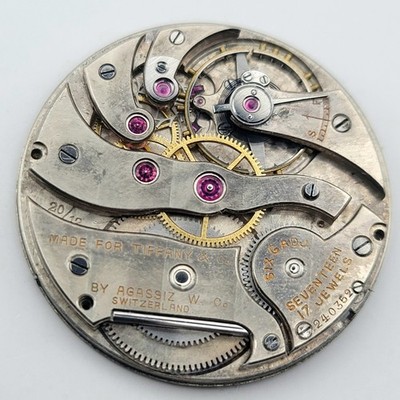 Vintage Agassiz 17J Pocket Watch Movement for Tiffany & Co – Six