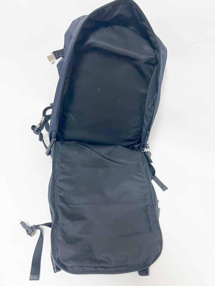 PRADA Rucksack Backpack Rucksack Nylon Saffiano Leather Navy 2VZ028 Used from ja thumbnail 8