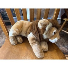 Animal Alley Toys R Us Realistic Lion Plush Stuffed Animal 2000 Vintage Tan Lion