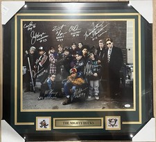 The Mighty Ducks 9x Cast Signed 16x20 Framed JSA COA