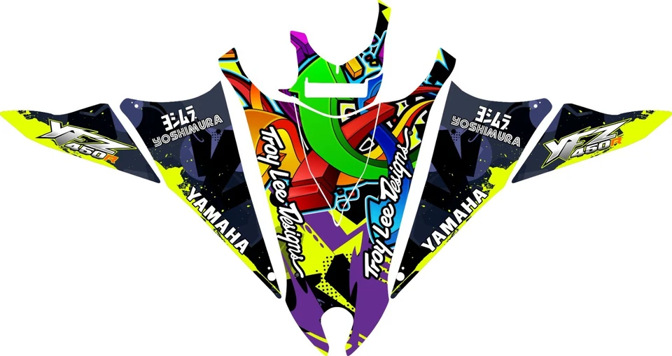 Yamaha YFZ 450R Kit Gráficos 2014 2015 2016 2017 a 2025 Calcomanías Pegatinas ATV Foto 2 de 4