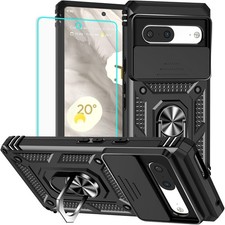 For Pixel 7 Case with Screen Protector: Military Grade 20Ft. Drop Tested Ring