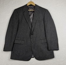 Vintage Brooks Brothers Tweed Blazer 40R Grey Lambswool Italy