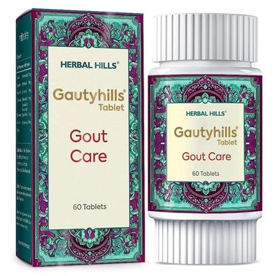 Herbal Hills Gichtpflege (60 Tabletten), 100 % pflanzlich ohne Nebenwirkungen