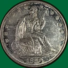 1859-O Seated Liberty Half Dollar Almost Uncirculated AU+/UNC Coin Cleaned 33889