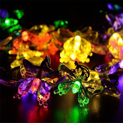 Solar String Lights, Waterproof 16ft 20LED Butterfly Christmas Fairy Lights D...
