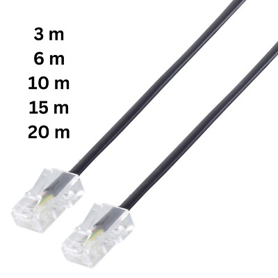 ISDN Anschlusskabel RJ45 > RJ45 8P4C Telefon Western Stecker 3m 6m 10m 15m 20m