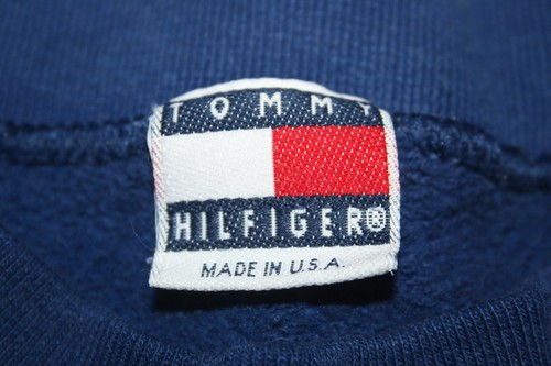 Vtg 90s Tommy Hilfiger Spellout Crew neck jumper sweat shirt loose crest XL - Picture 3 of 4