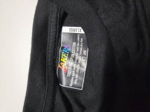 LA Lakers Pride Night Long Sleeve Black XL Ring Spun Cotton T Shirt - 10.13.23 - Picture 5 of 6