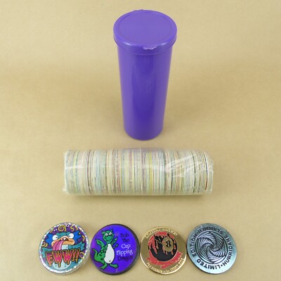 100 Pogs + 4 Slammers + Pog Tube 1990s Retro Nostalgia! Pog Game Ready To Play