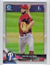 Colton Eastman 2018 Bowman Chrome Draft 1st Bowman REFRACTOR RC BDC-96 Phillies