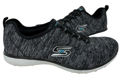Skechers Women's Microburst On The Edge Slip On Shoes Black/White Size:7 79K