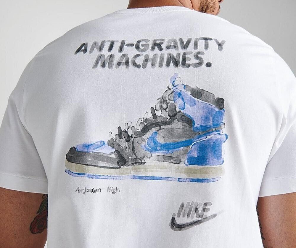 Nike Jordan Watercolor Graphic T-Shirt White/Game Royal Men's 3XL BNWT image 5