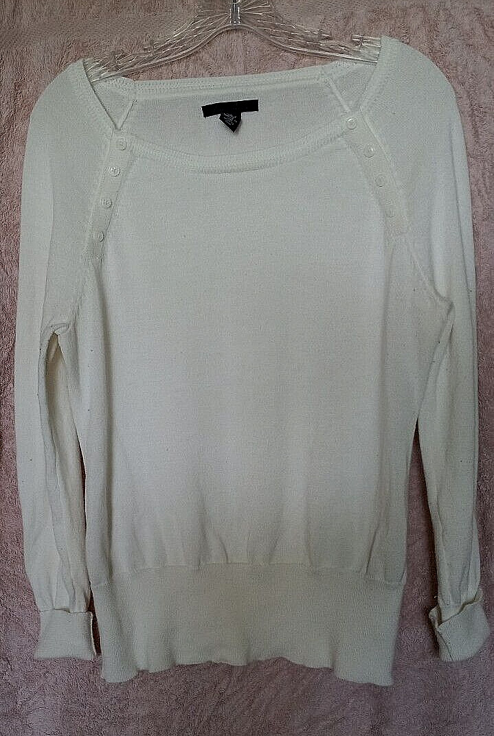 Kenneth Cole  polyester blend solid white sweater… - image 1