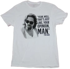 The Big Lebowski Adult New T-Shirt  - That's Your Opinion Man