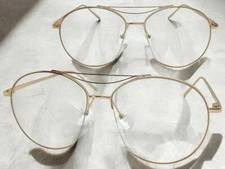 Oversized Classic Vintage Retro Style Clear Lens SUN GLASSES Large Gold Frame