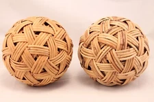 Woven Rattan Ball Spheres Home Decor 4"