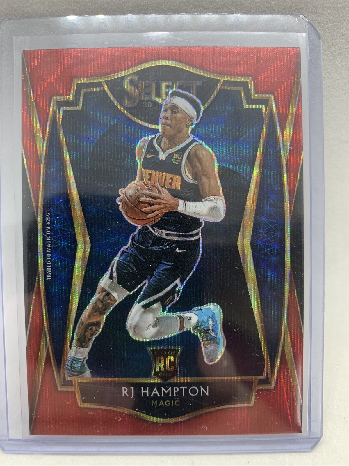 2020-21 Select Tmall Asia RJ Hampton Premier Level Red Wave Prizm #195 Rookie RC