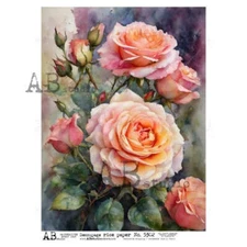 AB Studio, Rice Paper, Decoupage, Mixed Media, Arts, Crafts, A4, 8.27 x 11.69